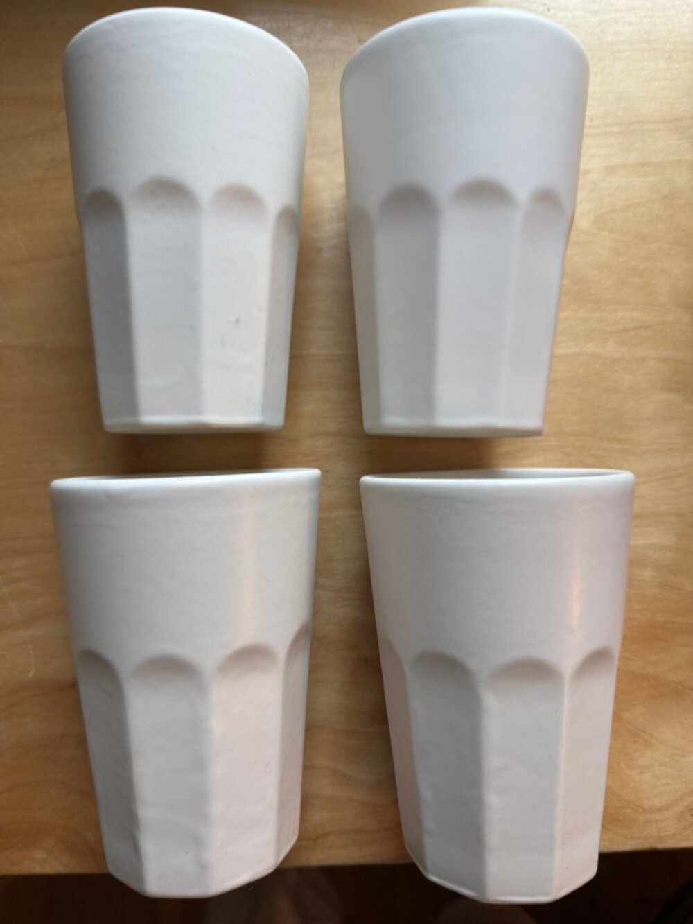 Anthropologie Matte Latte Tumblers White Set of 4
